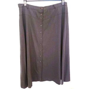 Vintage Button Front Gray Dropped Yoke Maxi Skirt by Spiegel 22W Runs Small EUC